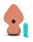 b-Vibe Slipskin Realistic Silicone Dildo 10 in. Curved Mocha