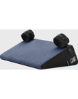 Liberator Black Label Wedge 24 in. Sex Position Pillow with Cuffs Décor Velvet Blue