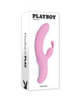 Playboy Rub Me Right Rechargeable Thrusting Dual Stimulator Silicone Pink Petal