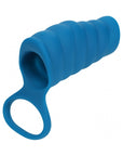 LEVELZ Vibrating Ribbed Silicone Cock Sleeve & Ball Ring Teal