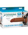 Fantasy X-Tensions Elite Silicone Hollow Strap-On Dual Density 5 in. Brown