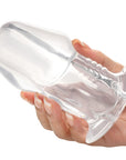 Master Series Dicked Clear Hollow Anal Plug Large