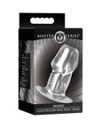 Master Series Dicked Clear Hollow Anal Plug Small