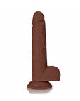 RealRock 8 in. Cock with Balls Straight Brown