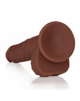 RealRock 8 in. Cock with Balls Straight Brown