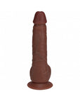 RealRock 7 in. Vibrating Cock with Balls Straight Brown