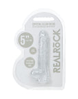 RealRock Realistic 5 in. Dildo with Balls Clear