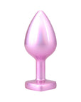 Booty Bling Heart Diamond Jeweled Metal Plug Pink Medium