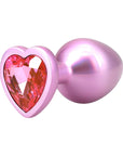 Booty Bling Heart Diamond Jeweled Metal Plug Pink Medium