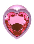 Booty Bling Heart Diamond Jeweled Metal Plug Pink Medium