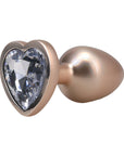 Booty Bling Heart Diamond Jeweled Metal Plug Gold Medium