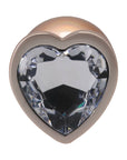 Booty Bling Heart Diamond Jeweled Metal Plug Gold Medium