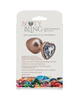 Booty Bling Heart Diamond Jeweled Metal Plug Gold Medium