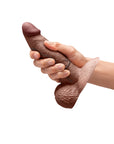 b-Vibe Slipskin Realistic Silicone Dildo 6 in. Girthy Brown