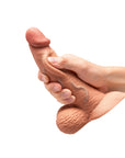 b-Vibe Slipskin Realistic Silicone Dildo 6.5 in. Curved Mocha