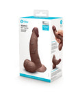 b-Vibe Slipskin Realistic Silicone Dildo 6.5 in. Curved Brown