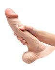 b-Vibe Slipskin Realistic Silicone Dildo 10 in. Curved Cream