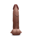 b-Vibe Slipskin Realistic Silicone Dildo 10 in. Curved Brown