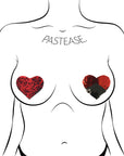 Pastease Sequin Hearts Red/Black