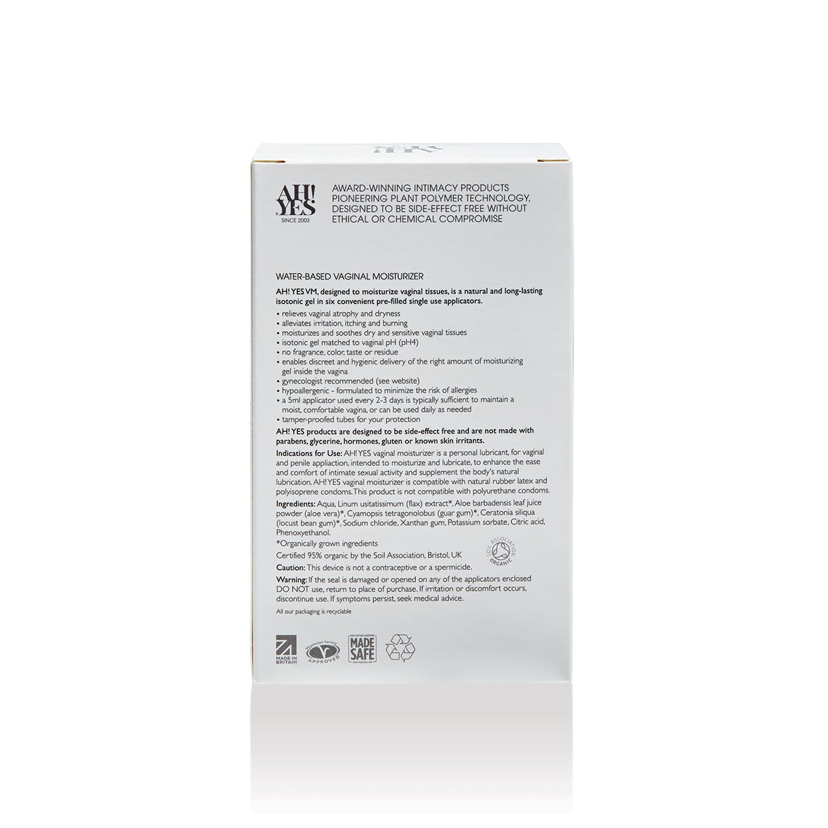 AH! YES VM Vaginal Moisturizing Gel Applicator 6-Pack 0.17 oz.