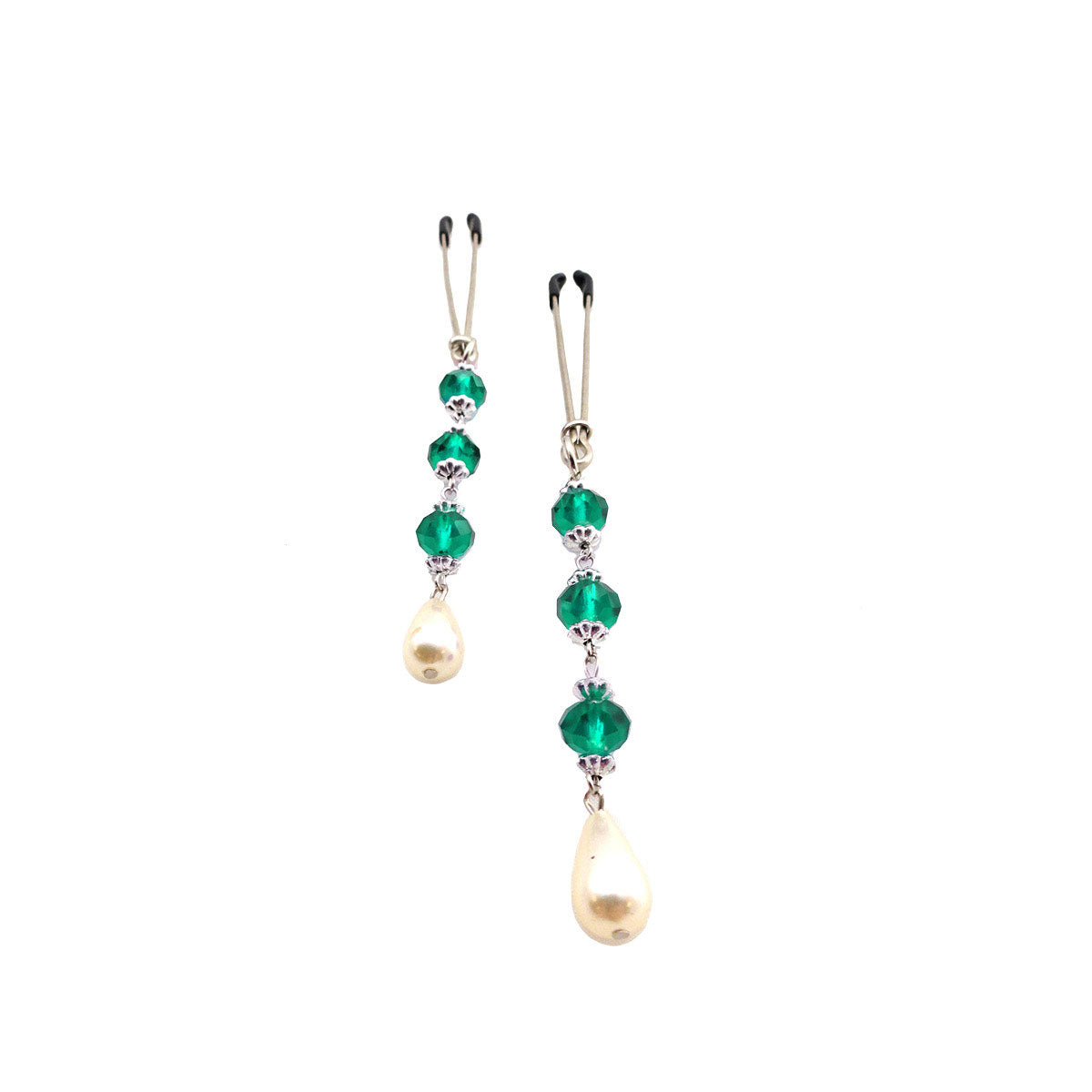 Bijoux de Nip Pearl Turquoise Beaded Nipple Clamps