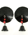 Bijoux de Nip Black Sequin Round Pasties with Bells