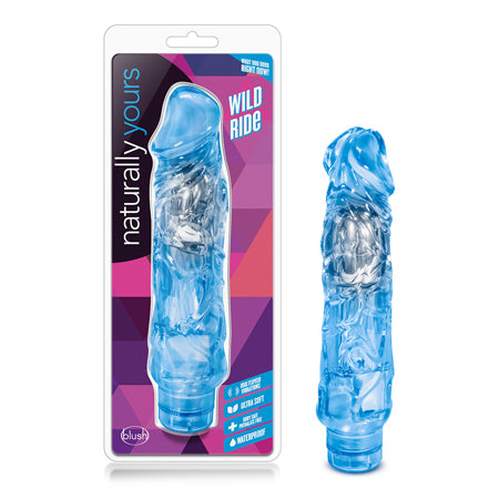 Naturally Yours Wild Ride Realistic 9 in. Vibrating Dildo Blue