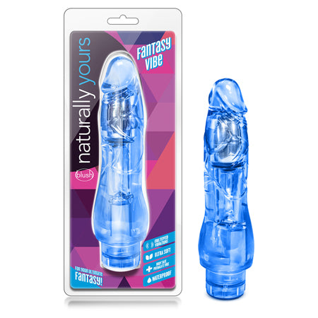 Naturally Yours Fantasy Vibe Realistic 8.5 in. Vibrating Dildo Blue