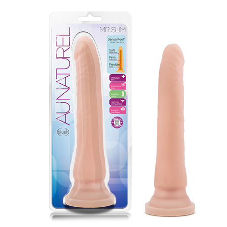 Au Naturel Mr. Slim 9.25 in. Posable Dual Density Dildo Beige