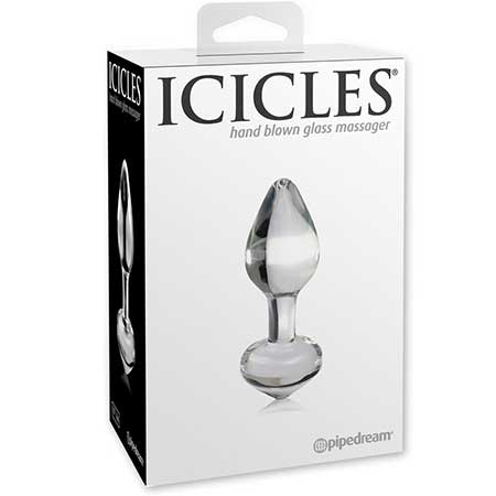 Icicles No. 44 Glass Anal Plug 3.25 in. Clear