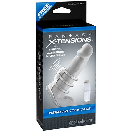 Fantasy X-tensions Vibrating Cock Cage Clear