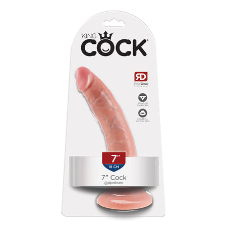 King Cock 7 in. Cock Realistic Dildo With Suction Cup Beige
