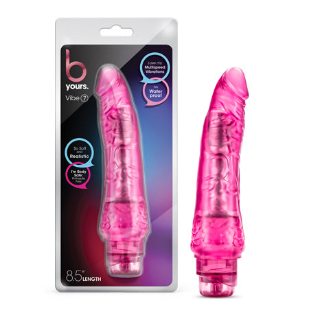 B Yours Vibe 7 Realistic 8.75 in. Vibrating Dildo Pink