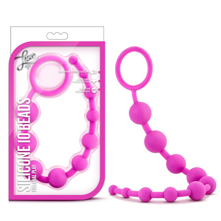 Luxe Silicone 10 Beads for Anal Play Pink