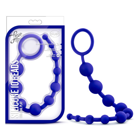 Luxe Silicone 10 Beads for Anal Play Indigo