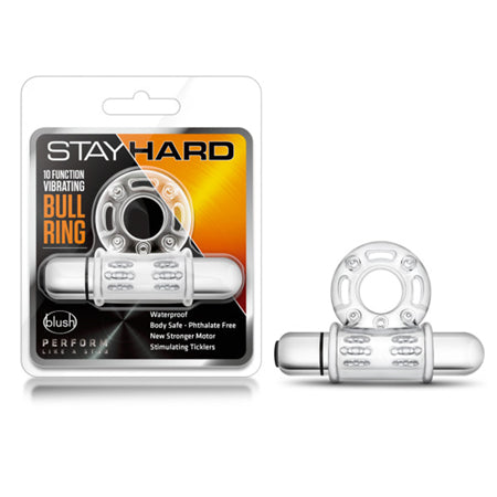 Stay Hard 10 Function Vibrating Bull Ring Clear
