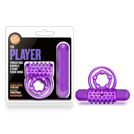 Play with Me The Player Vibrating Double Strap Cockring Purple