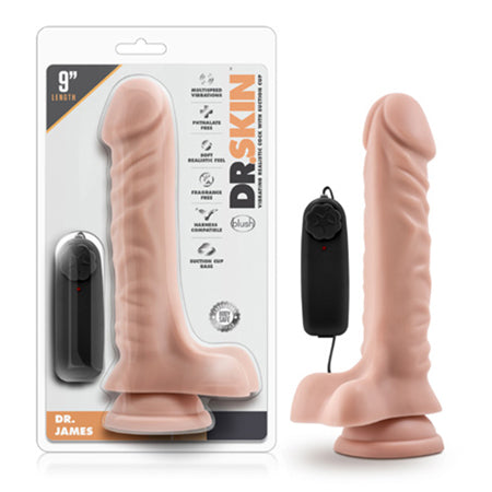 Dr. Skin Dr. James Realistic 9 in. Vibrating Dildo with Balls Beige