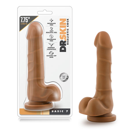 Dr. Skin Basic 7 Realistic 7.75 in. Dildo with Balls Tan