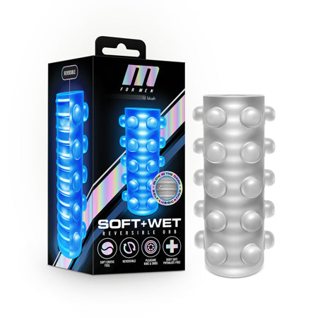 M for Men Soft + Wet Reversible Orb Glow in the Dark Self-Lubricating Stroker Frosted