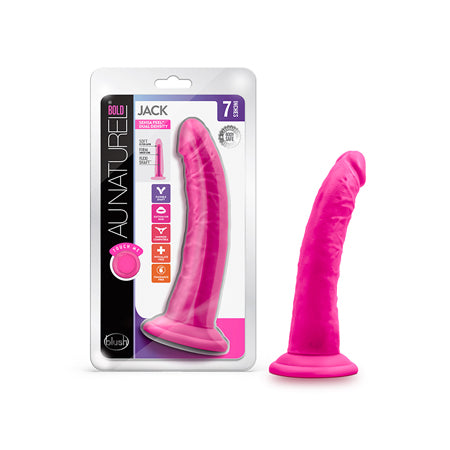 Au Naturel Bold Jack 7 in. Posable Dual Density Dildo Pink