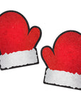 Pastease Glitter Santa Mittens Pasties Red/White
