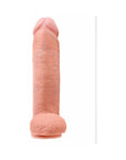 King Cock 12 in. Cock With Balls Realistic Suction Cup Dildo Beige