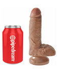 King Cock 7 in. Cock With Balls Realistic Suction Cup Dildo Tan