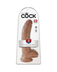 King Cock 9 in. Cock With Balls Realistic Suction Cup Dildo Tan