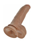 King Cock 9 in. Cock With Balls Realistic Suction Cup Dildo Tan