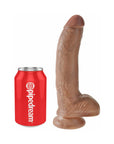 King Cock 9 in. Cock With Balls Realistic Suction Cup Dildo Tan