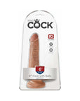 King Cock 6 in. Cock With Balls Realistic Suction Cup Dildo Tan