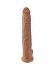 King Cock 14 in. Cock With Balls Realistic Suction Cup Dildo Tan