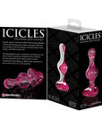 Icicles No. 75 Beaded Glass Massager With Heart-Shaped Base Pink